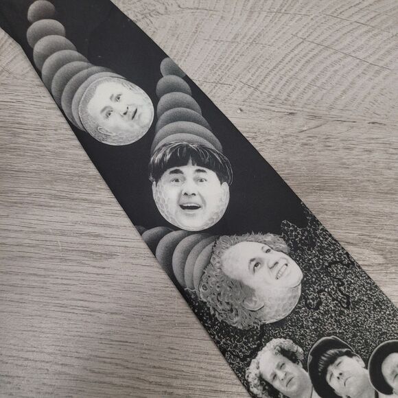 Ralph Marlin Three Stooges Mens Golf Tie Preowned 1995 Polyester - Picture 3 of 5